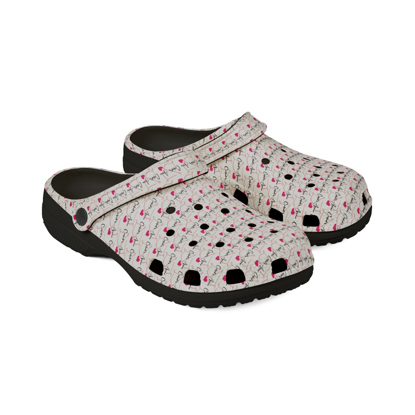 Cupid's Arrow- Merch- White Bow & Arrow Design- Colorful EVA Foam Clogs