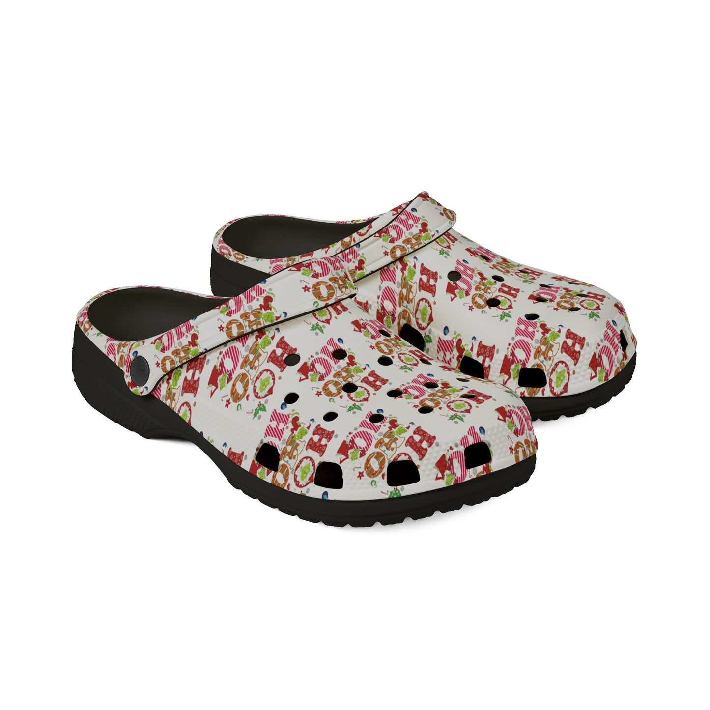 Grinch- HoHoHo Christmas Foam Rubber Shoes, Holiday Footwear, Fun Crocs