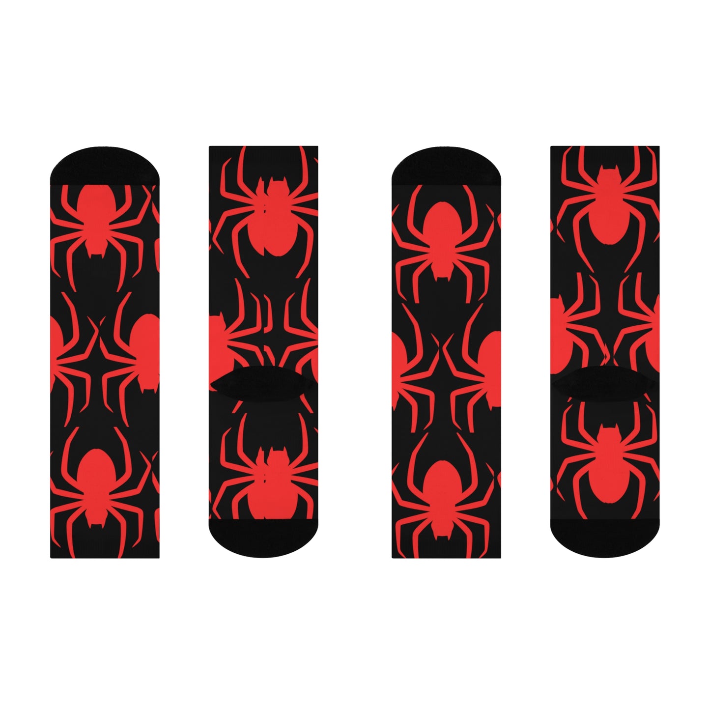Spider Pattern Cushioned Crew Socks