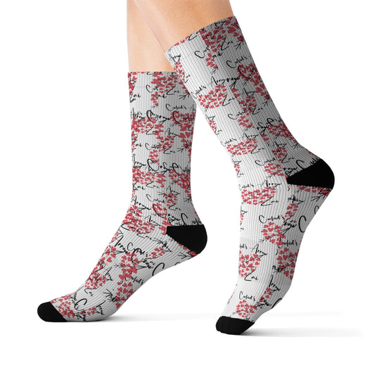 Cupid's Arrow Patterned Sublimation Socks