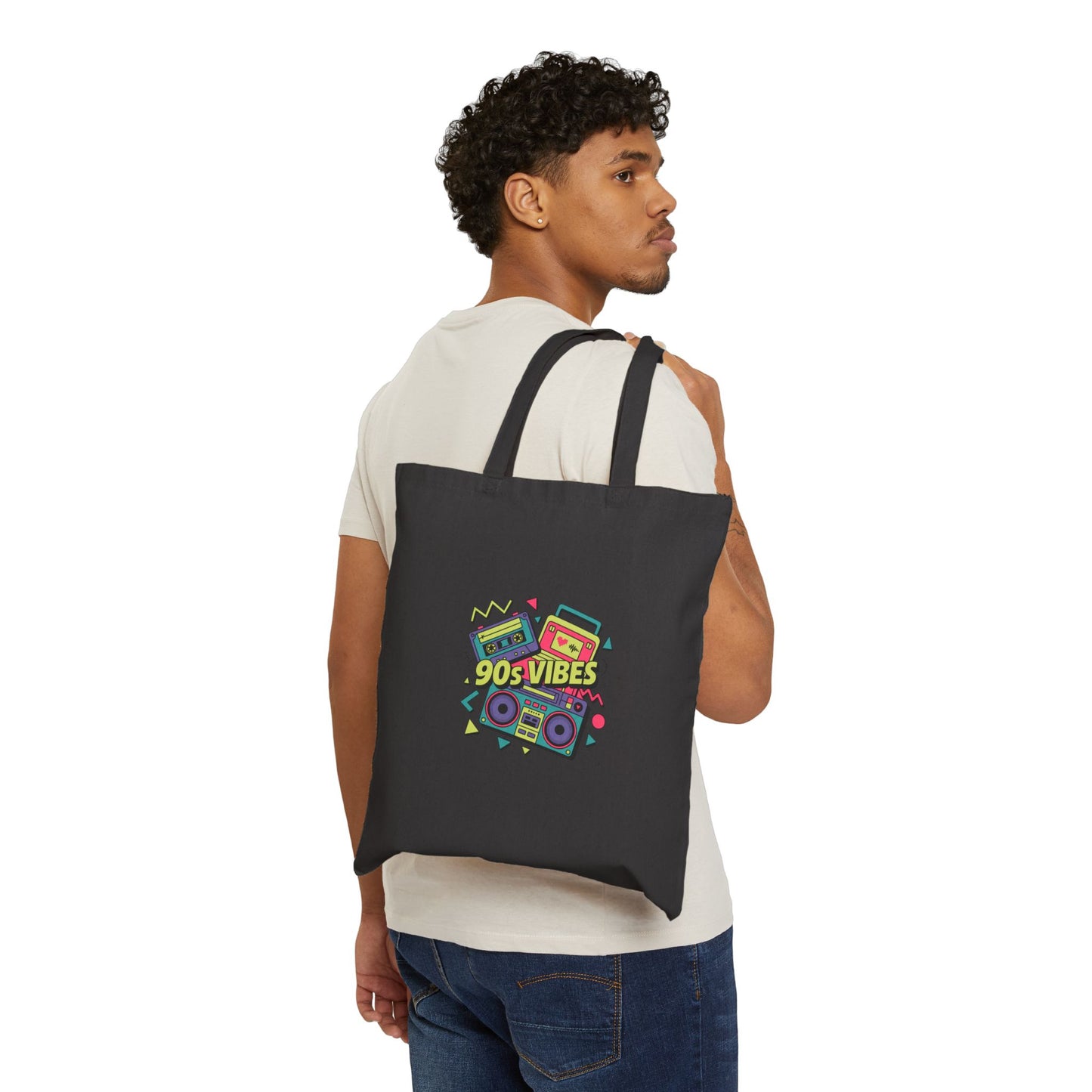 90s vibe Cotton Canvas Tote Bag
