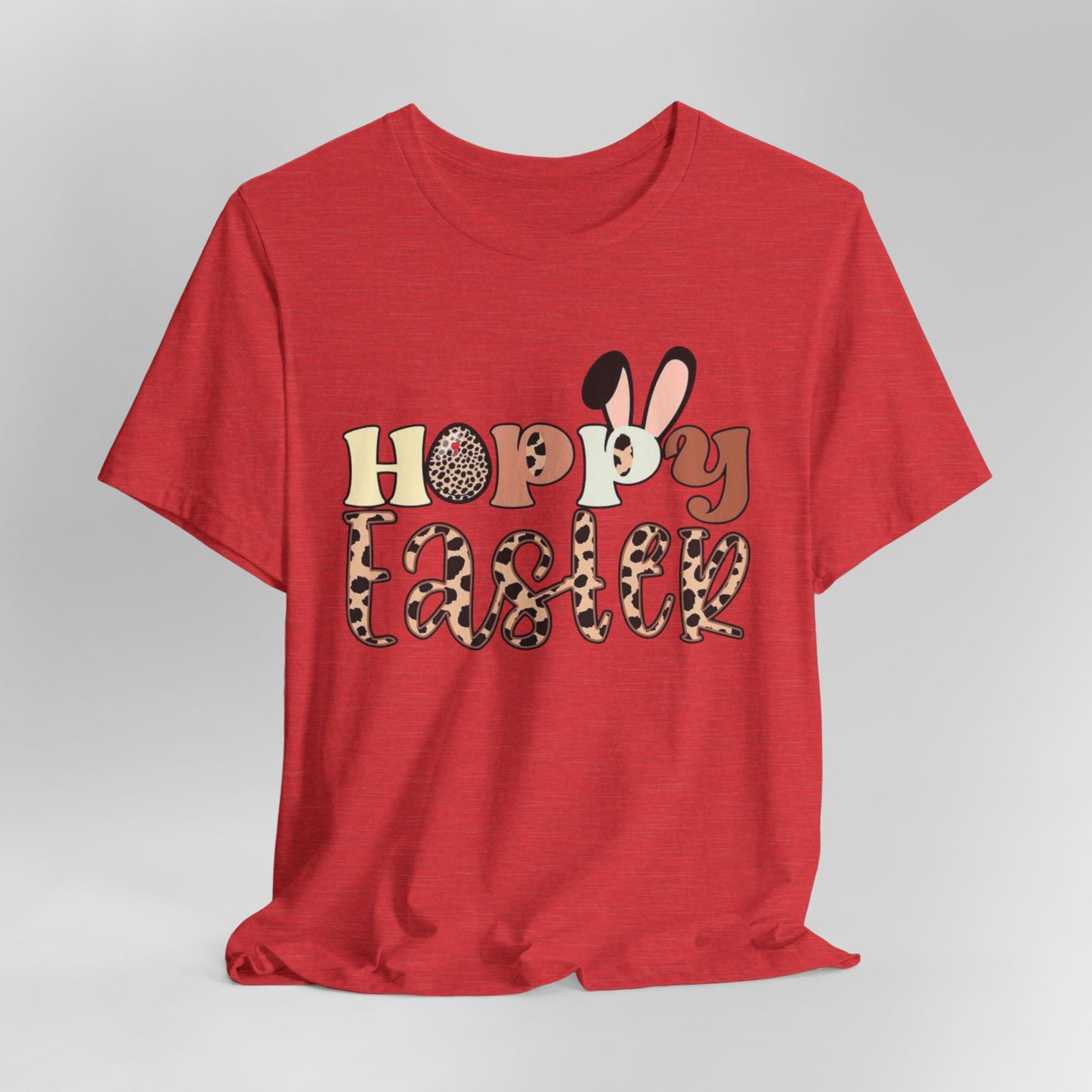 Happy Easter Leopard Print Tee — Cute Bunny Egg Holiday T-Shirt
