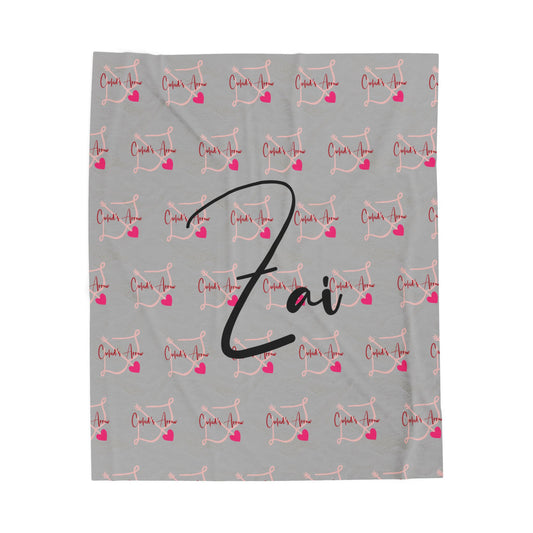 Gray- Cupid's Arrow Merch- Velveteen Plush Blanket