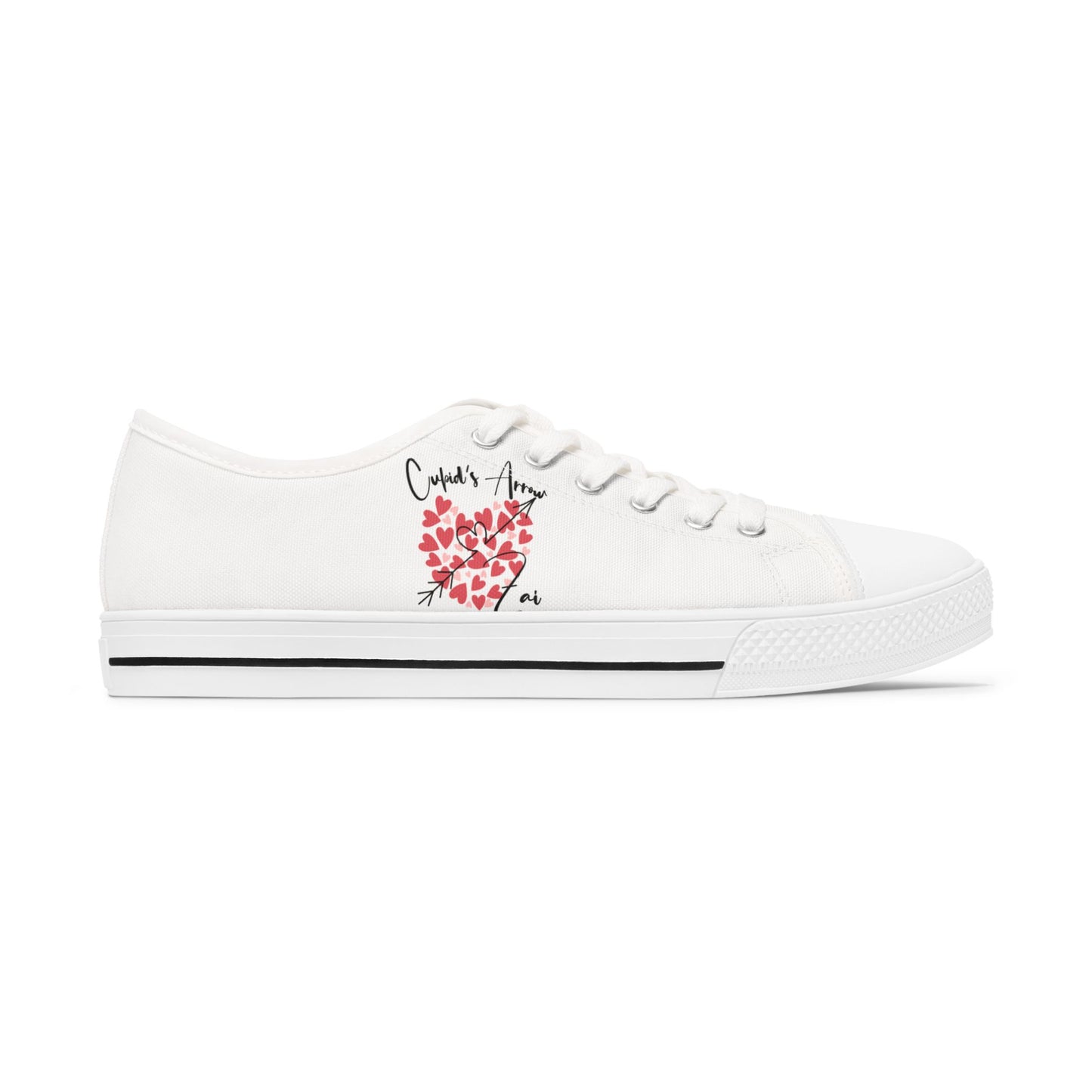 Chic Casual Sneakers, Heart Design Shoes, Women's Low Top Sneakers, Trendy Footwear, Stylish Everyday Sneakers