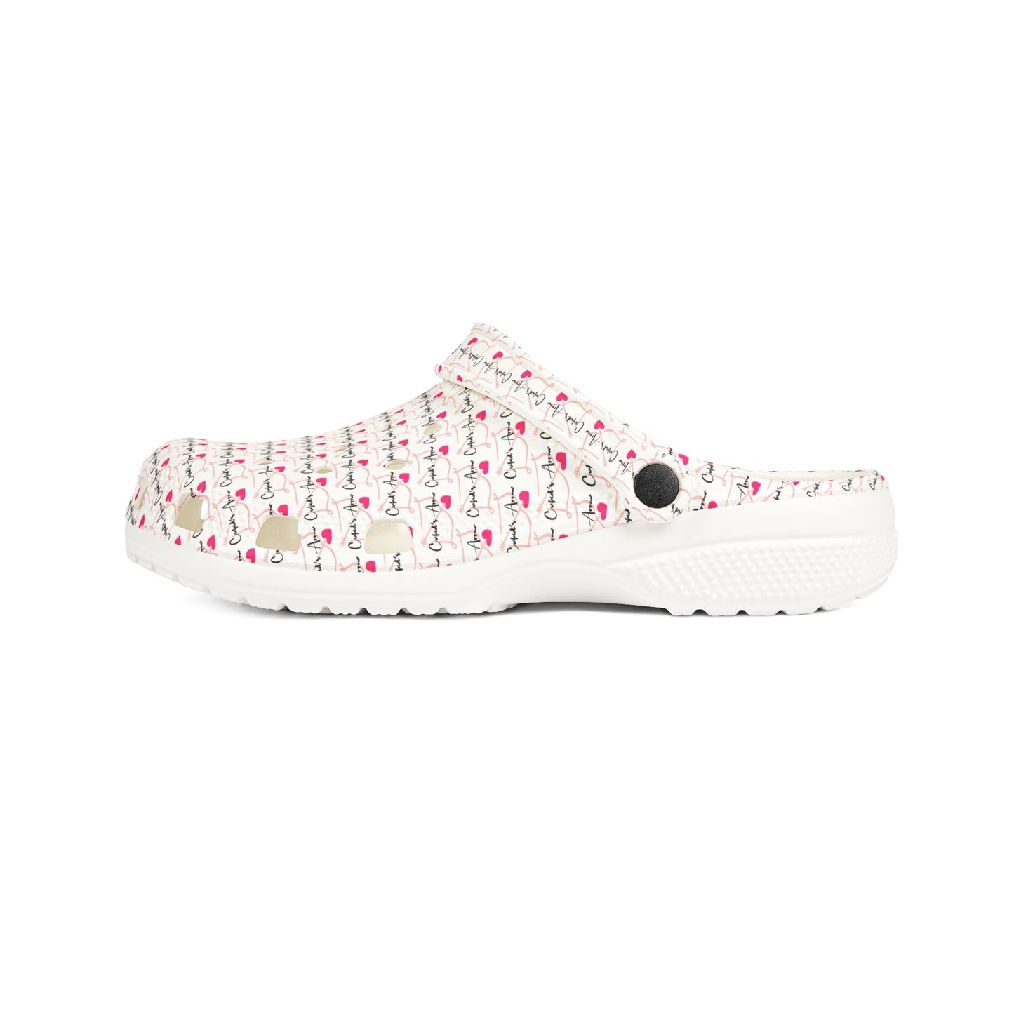 Cupid's Arrow- Merch- White Bow & Arrow Design- Colorful EVA Foam Clogs