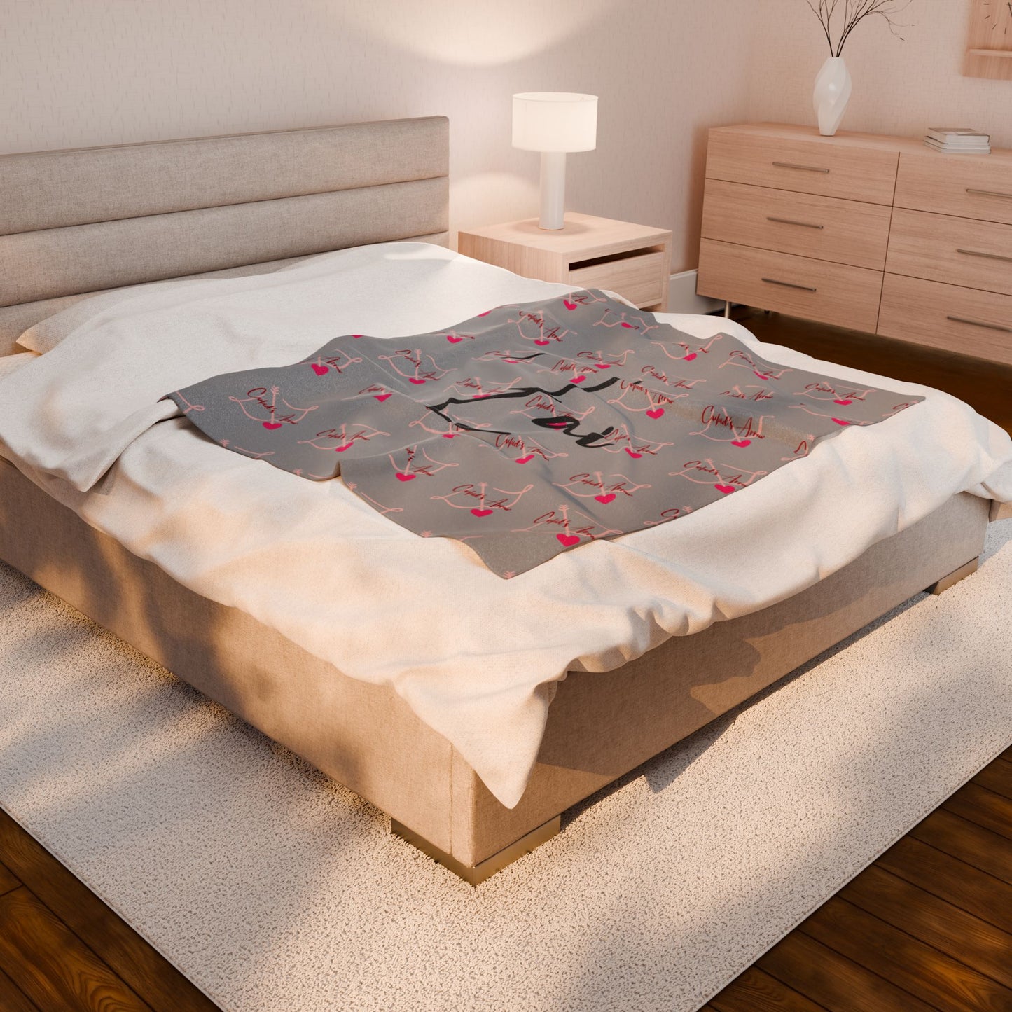 Gray- Cupid's Arrow Merch- Velveteen Plush Blanket