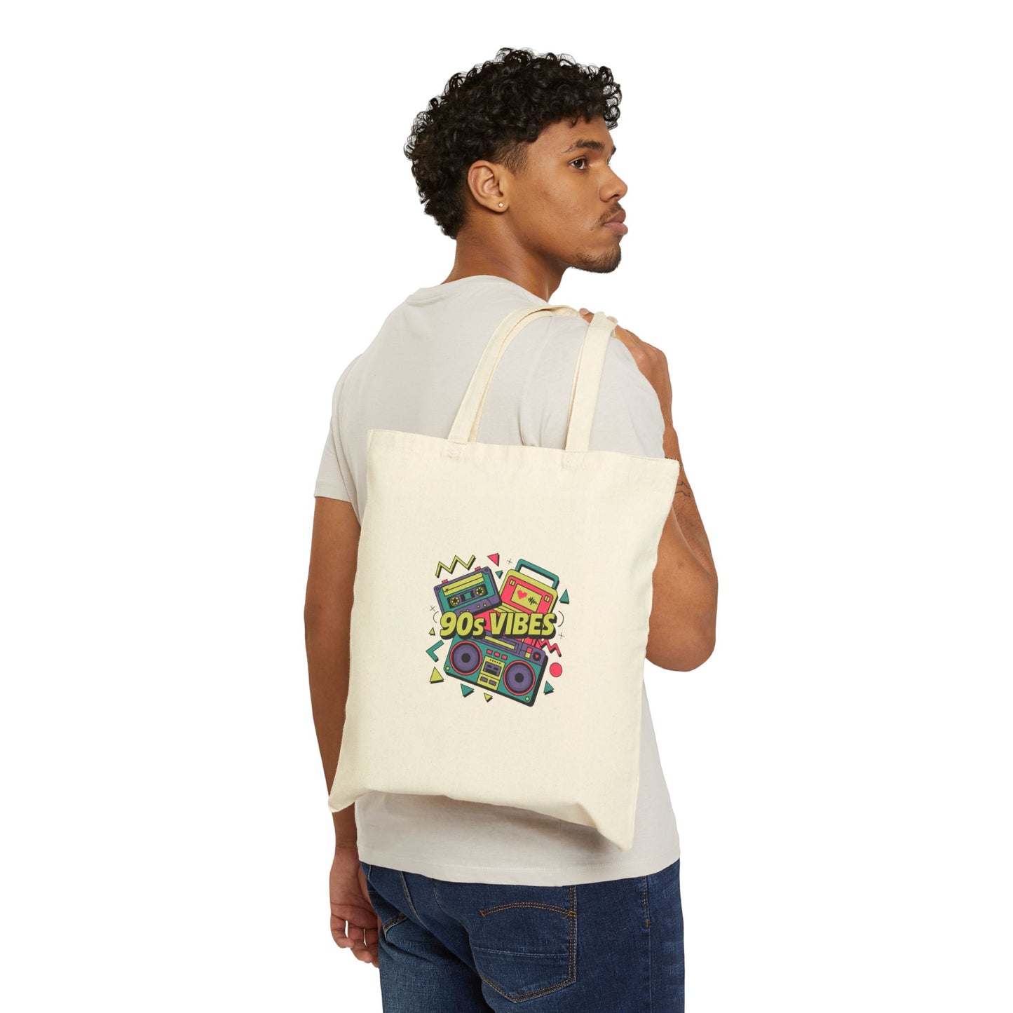 90s vibe Cotton Canvas Tote Bag