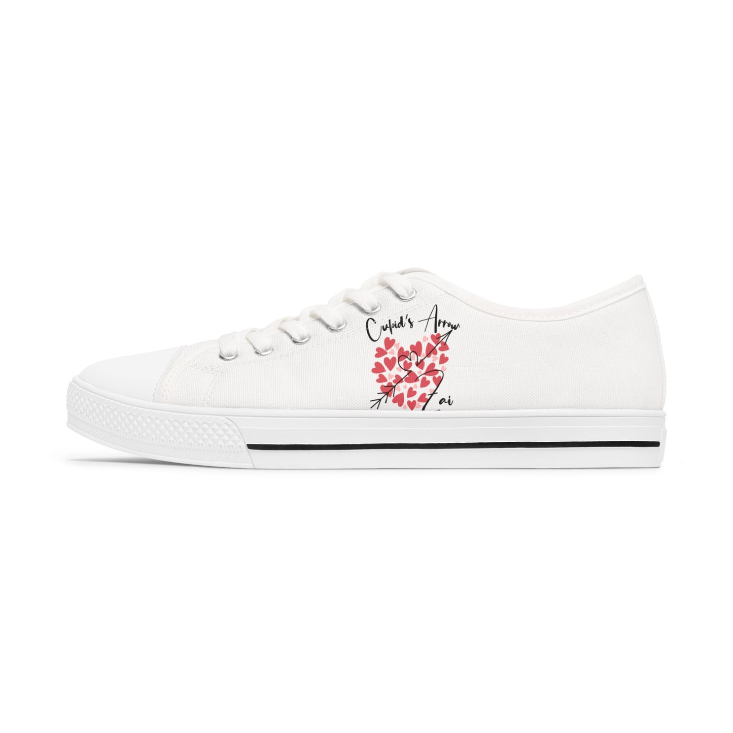 Chic Casual Sneakers, Heart Design Shoes, Women's Low Top Sneakers, Trendy Footwear, Stylish Everyday Sneakers