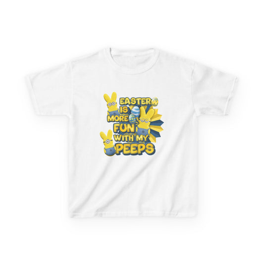 Kids Tee — "Easter Is More Fun With My Peeps" Cute Bunny & Chick Design
