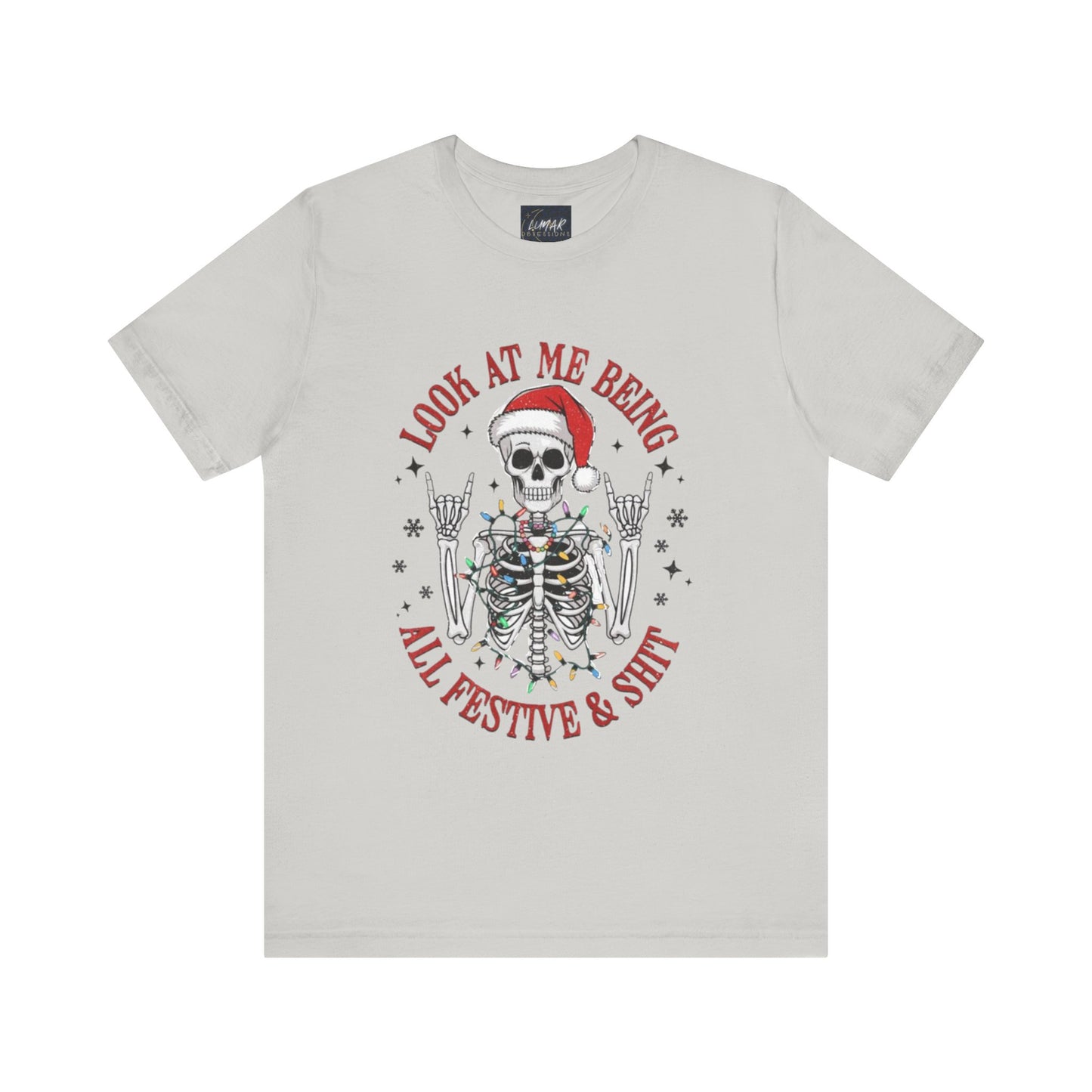 Festive Skeleton Tee - Unisex Jersey Short Sleeve T-Shirt