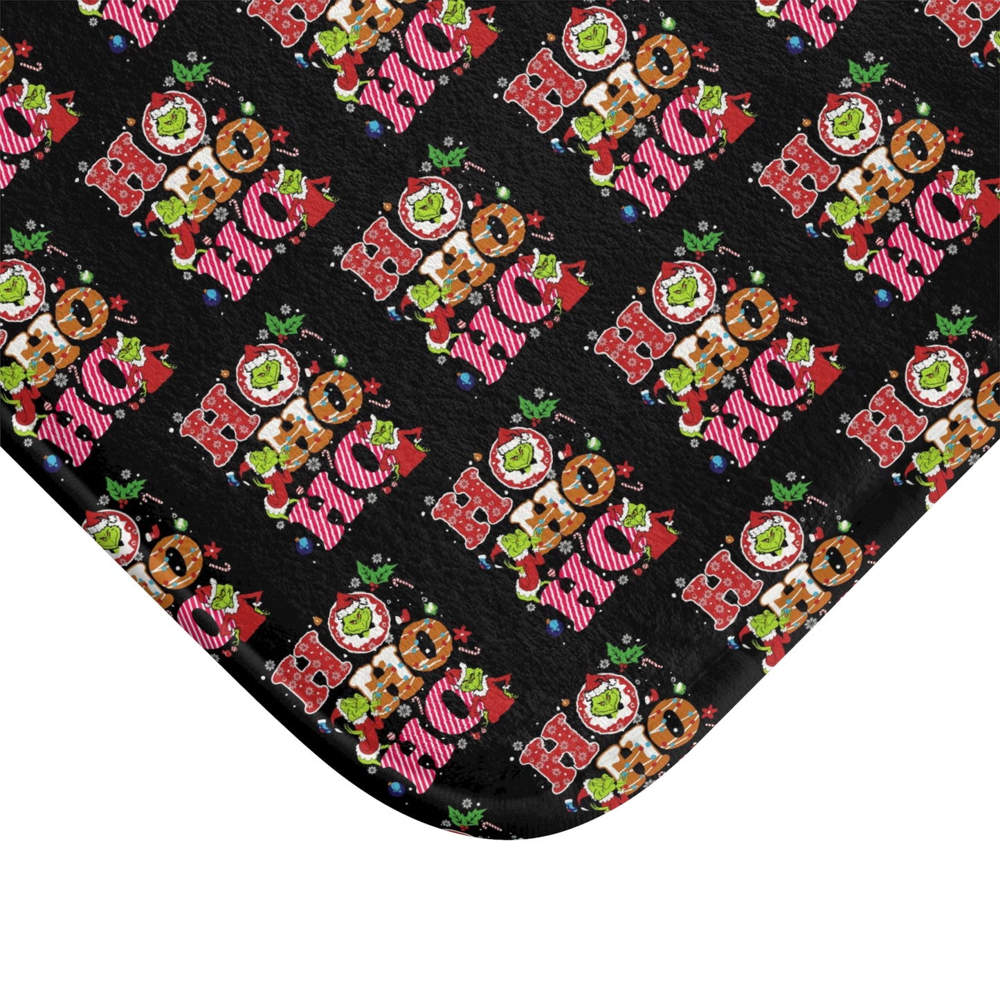 Grinch- HoHoHo- Christmas Bath Mat with 'Ho Ho Ho' Design