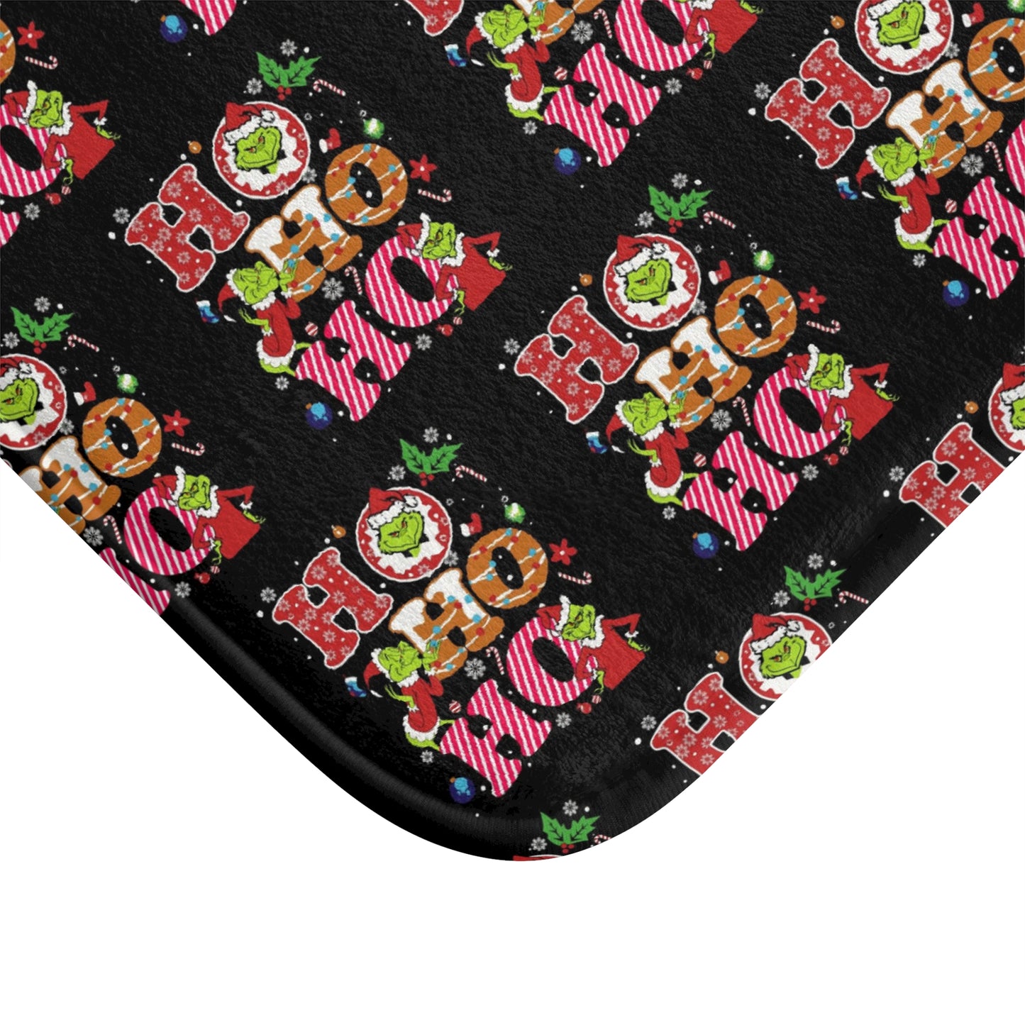 Grinch- HoHoHo- Christmas Bath Mat with 'Ho Ho Ho' Design