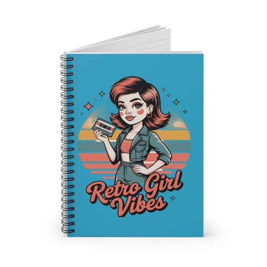Retro Girl Vibes Spiral Notebook