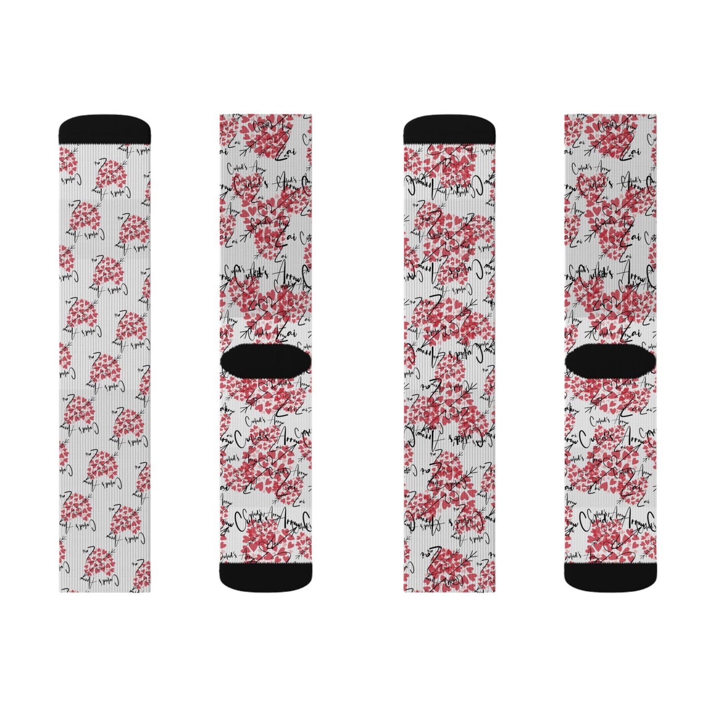 Cupid's Arrow Patterned Sublimation Socks
