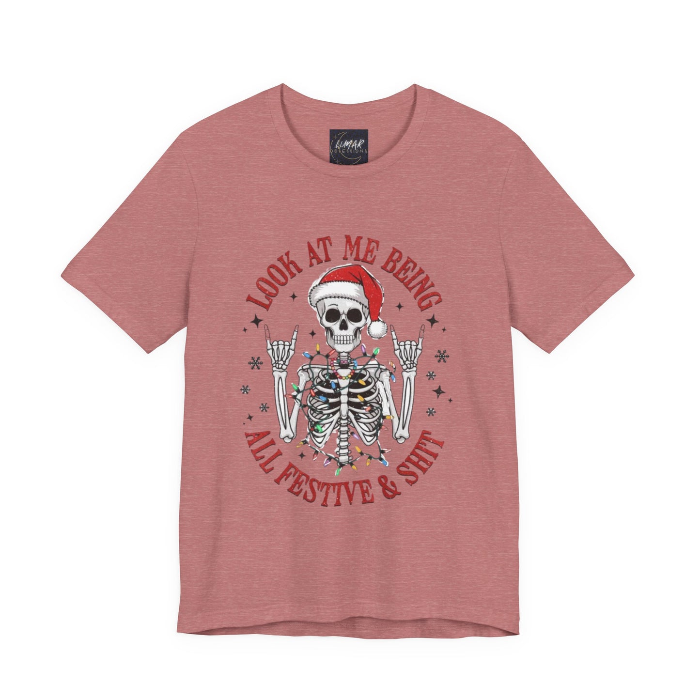 Festive Skeleton Tee - Unisex Jersey Short Sleeve T-Shirt