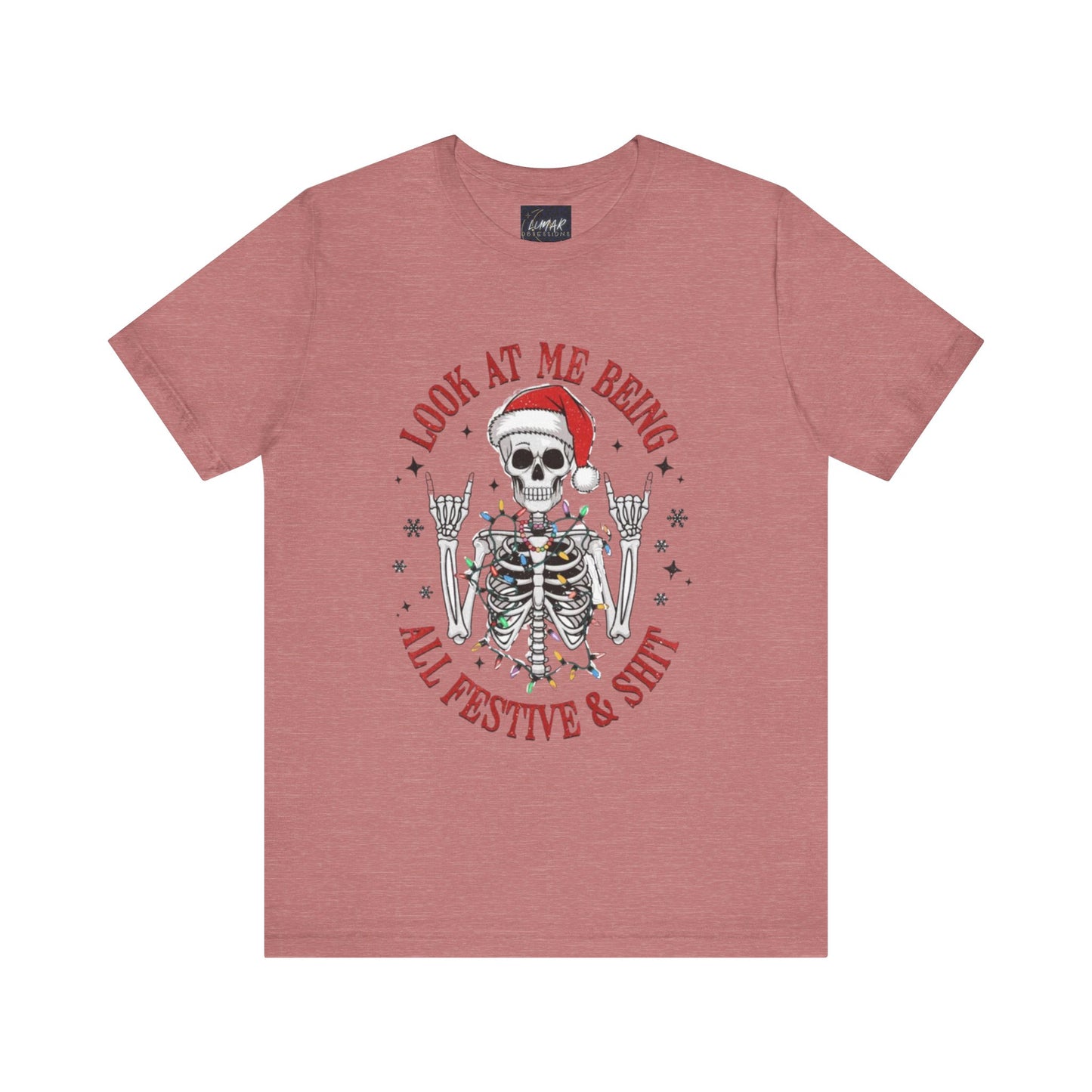 Festive Skeleton Tee - Unisex Jersey Short Sleeve T-Shirt