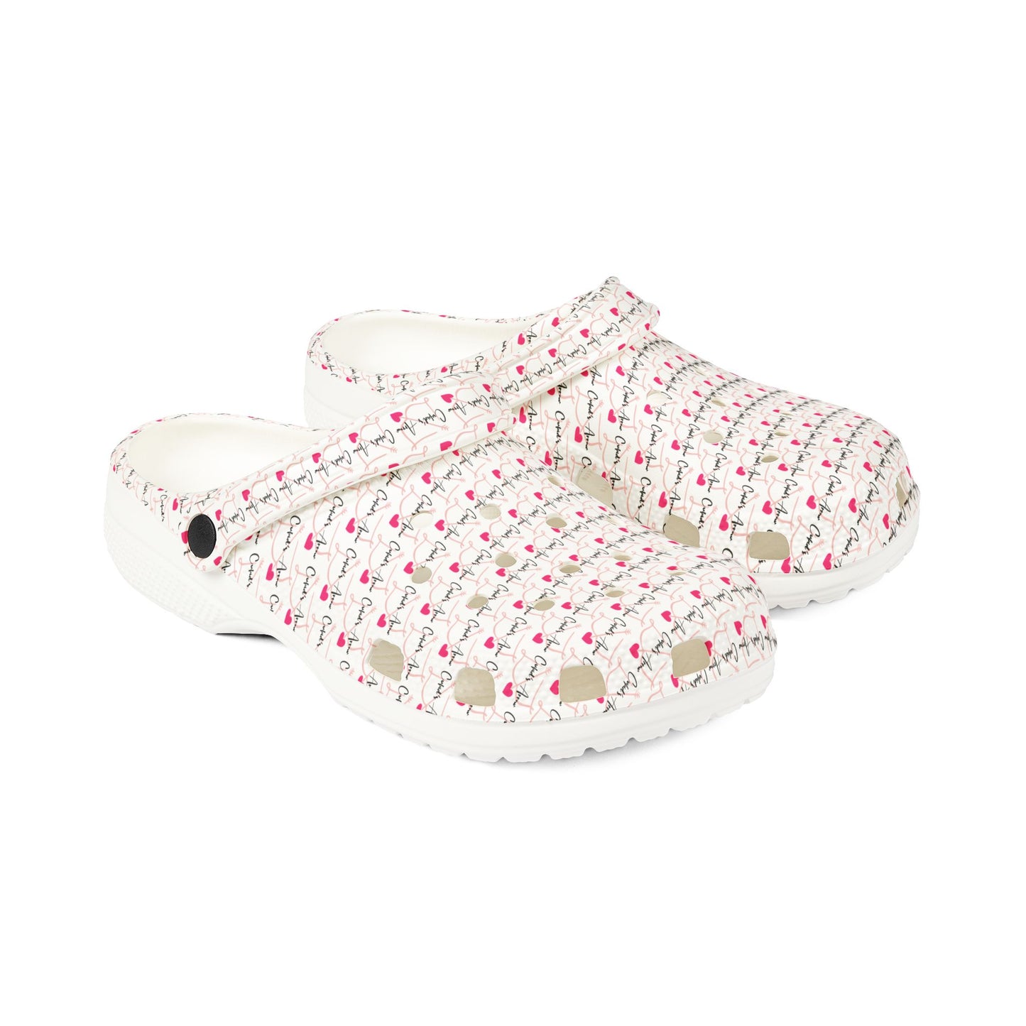 Cupid's Arrow- Merch- White Bow & Arrow Design- Colorful EVA Foam Clogs