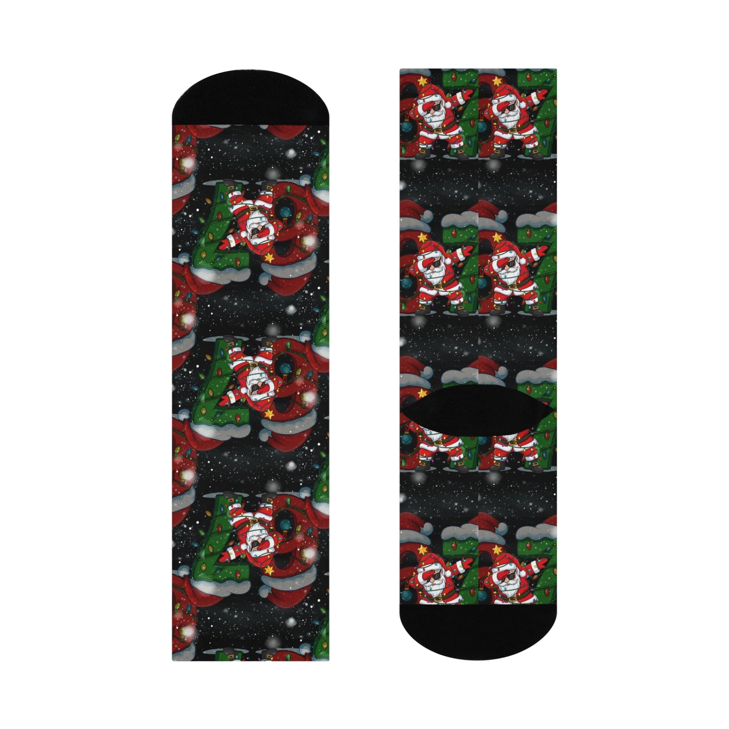 Christmas Six Seven 6 7 Crew Socks — Cute Santa 6 7 Holiday Cushioned Socks
