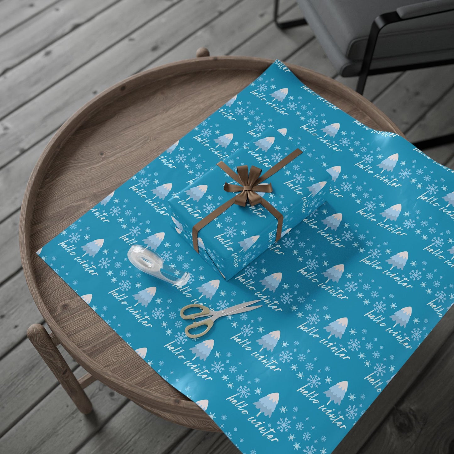 Winter Themed Wrapping Paper for Holidays, Gift Wrap