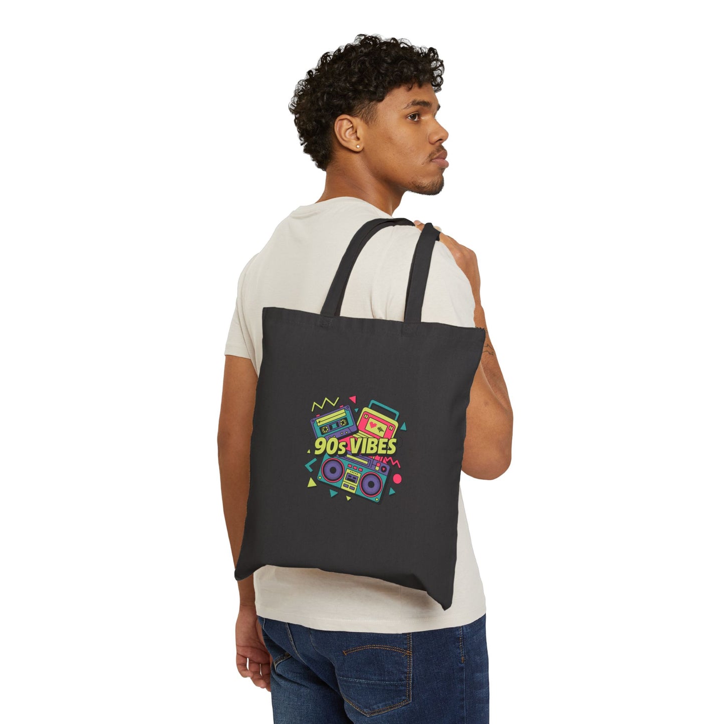 90s vibe Cotton Canvas Tote Bag