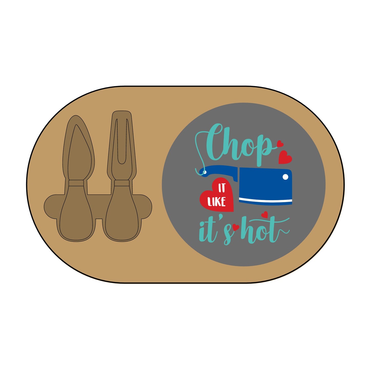 Engraved Charcuterie Board with Knives