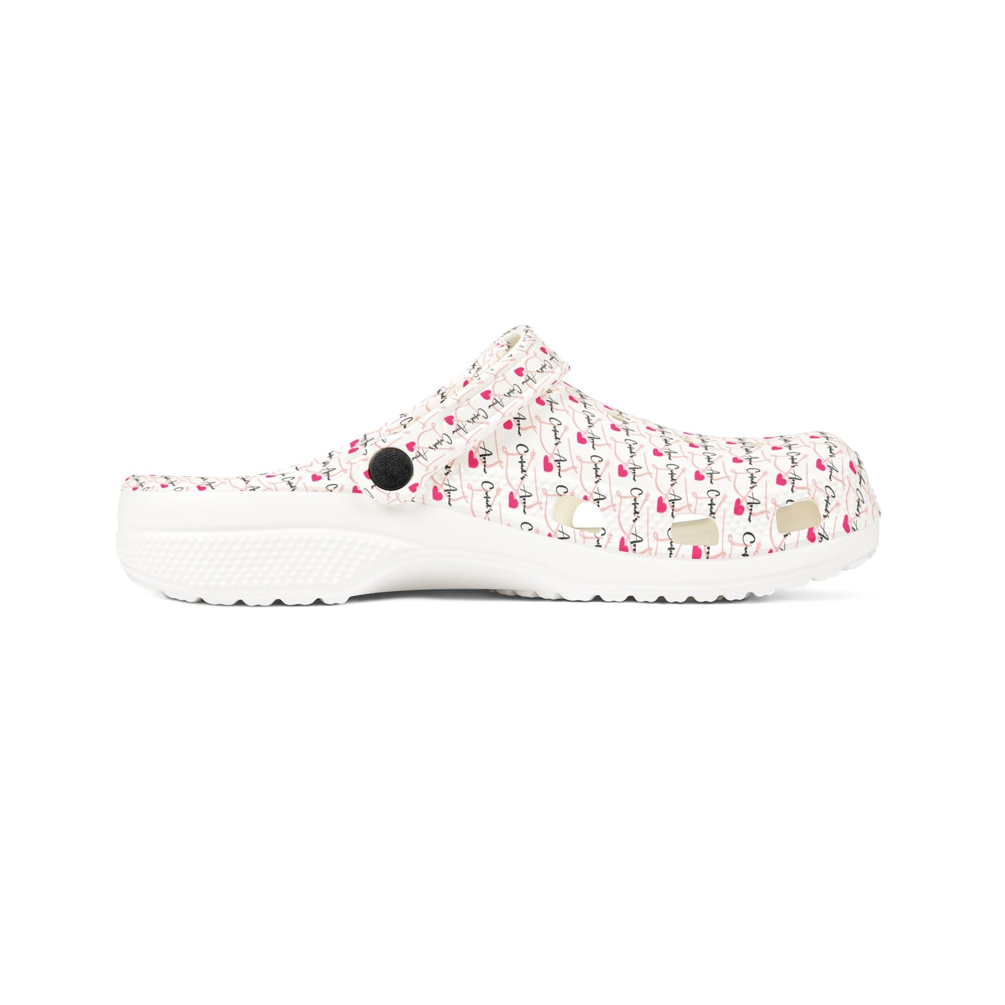 Cupid's Arrow- Merch- White Bow & Arrow Design- Colorful EVA Foam Clogs