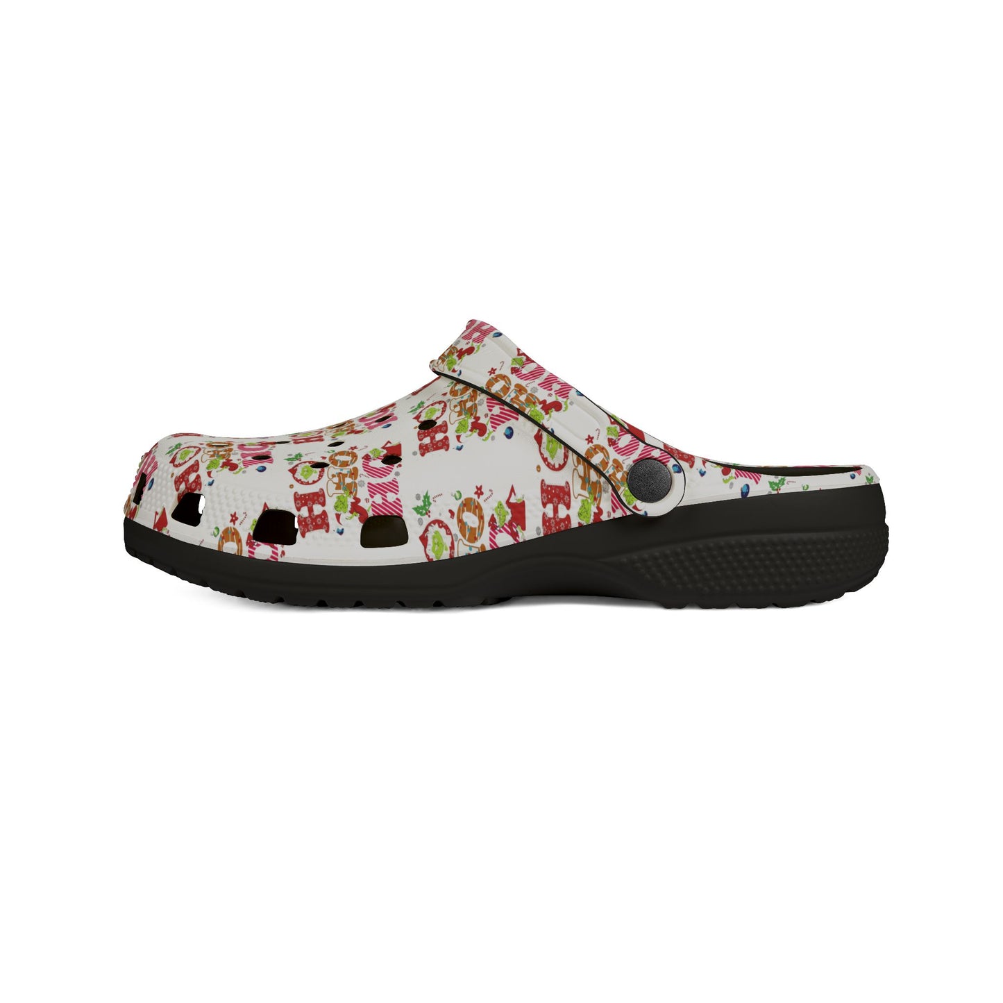 Grinch- HoHoHo Christmas Foam Rubber Shoes, Holiday Footwear, Fun Crocs
