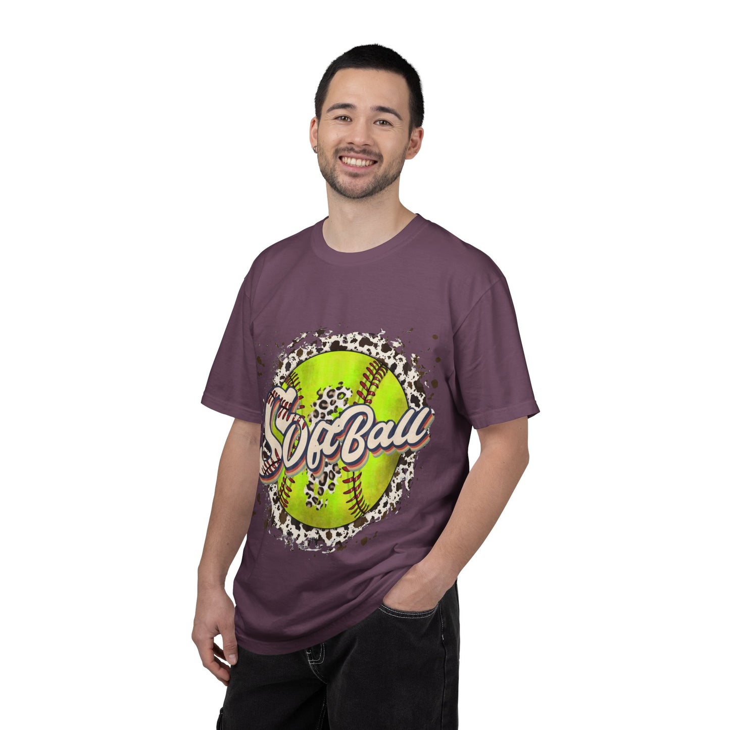 Softball Vintage Graphic T-Shirt — Neon Softball Logo Tee