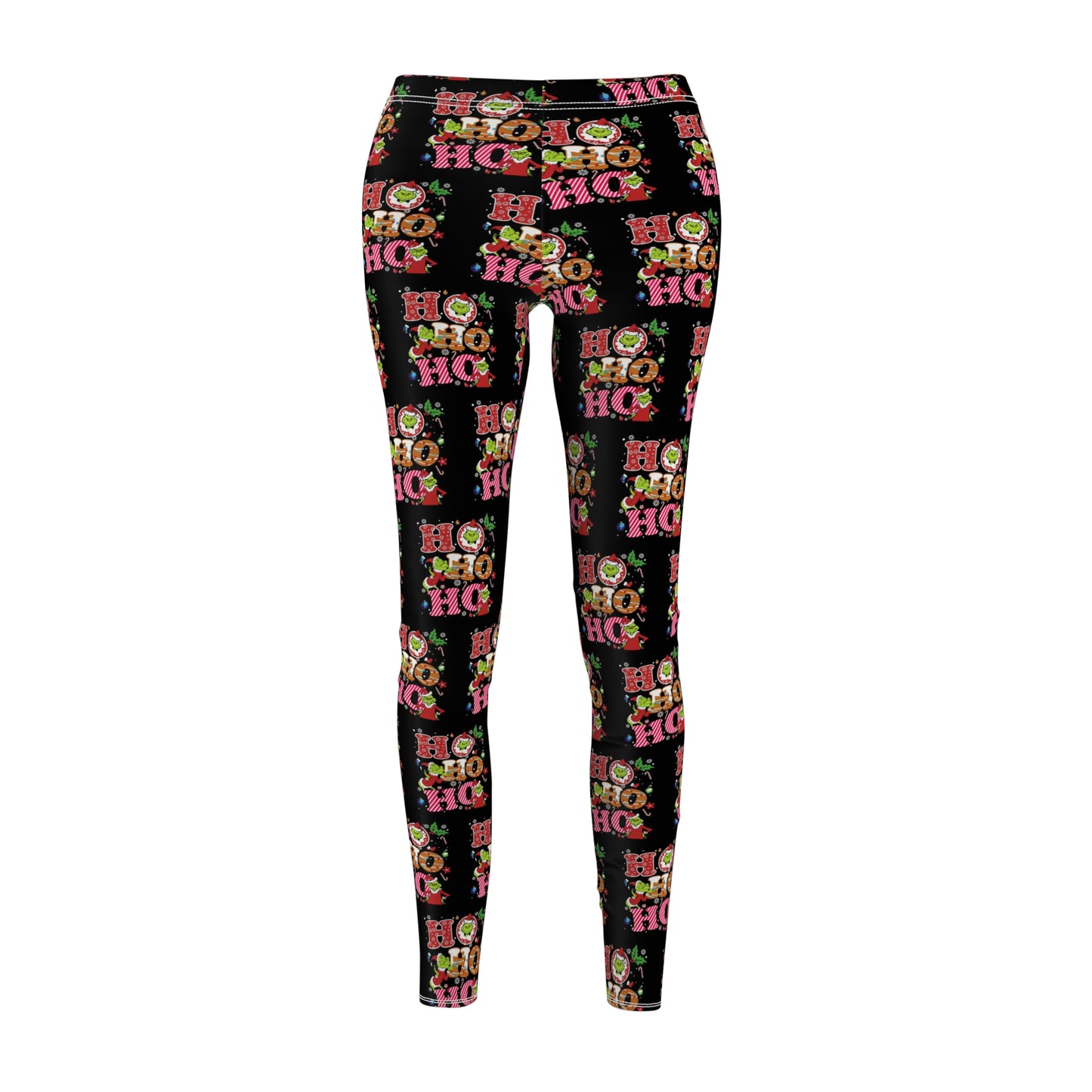Grinch-HoHoHo Festive Women's Leggings, Holiday Activewear