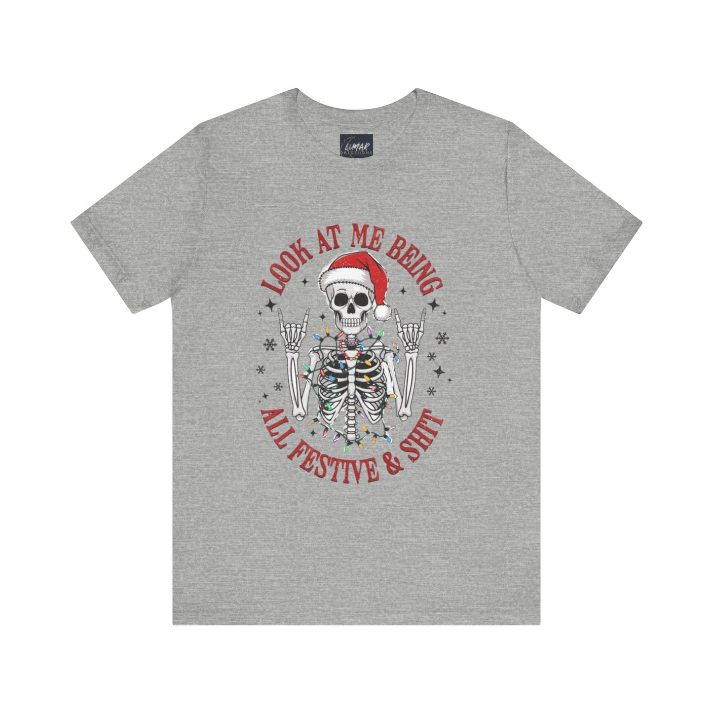 Festive Skeleton Tee - Unisex Jersey Short Sleeve T-Shirt