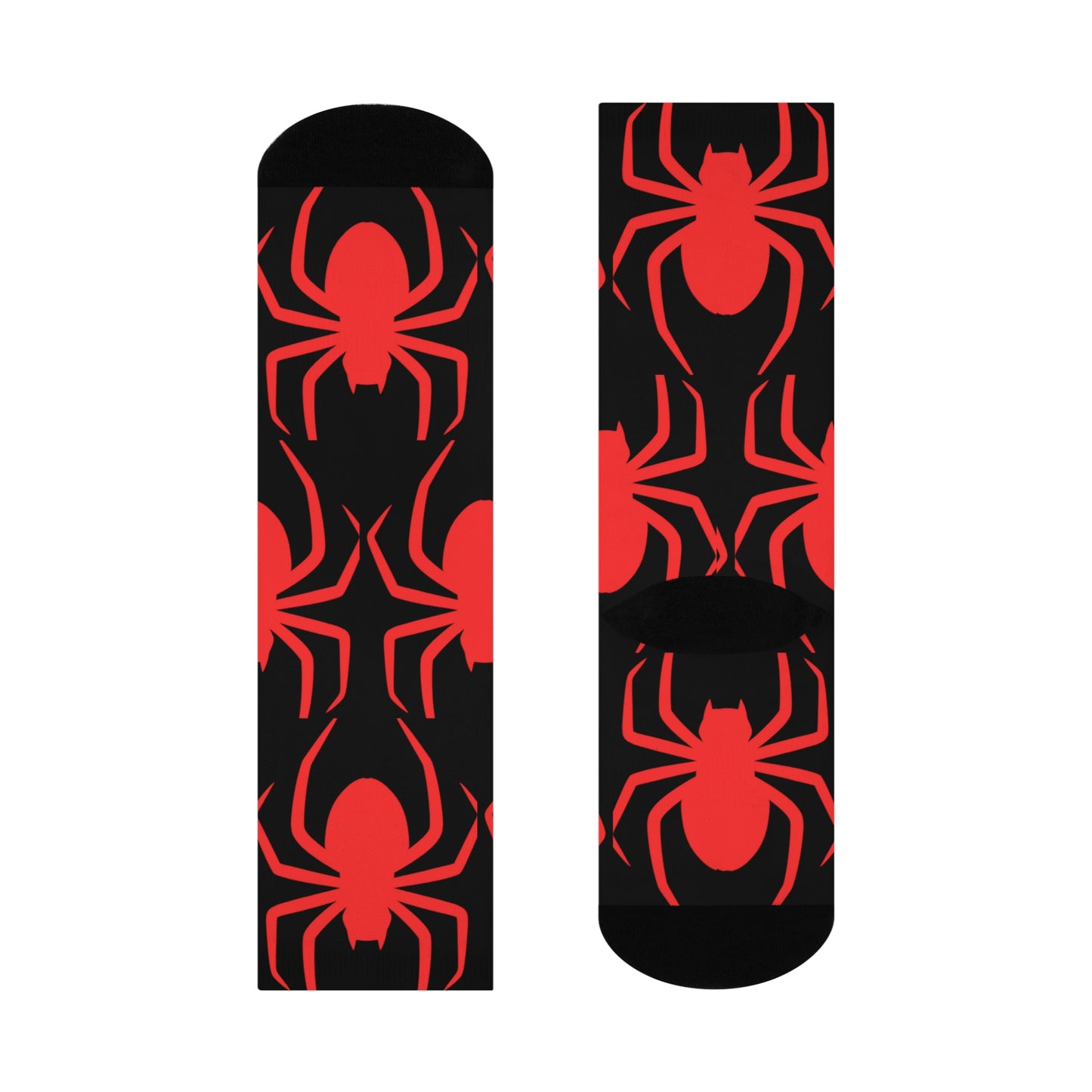 Spider Pattern Cushioned Crew Socks