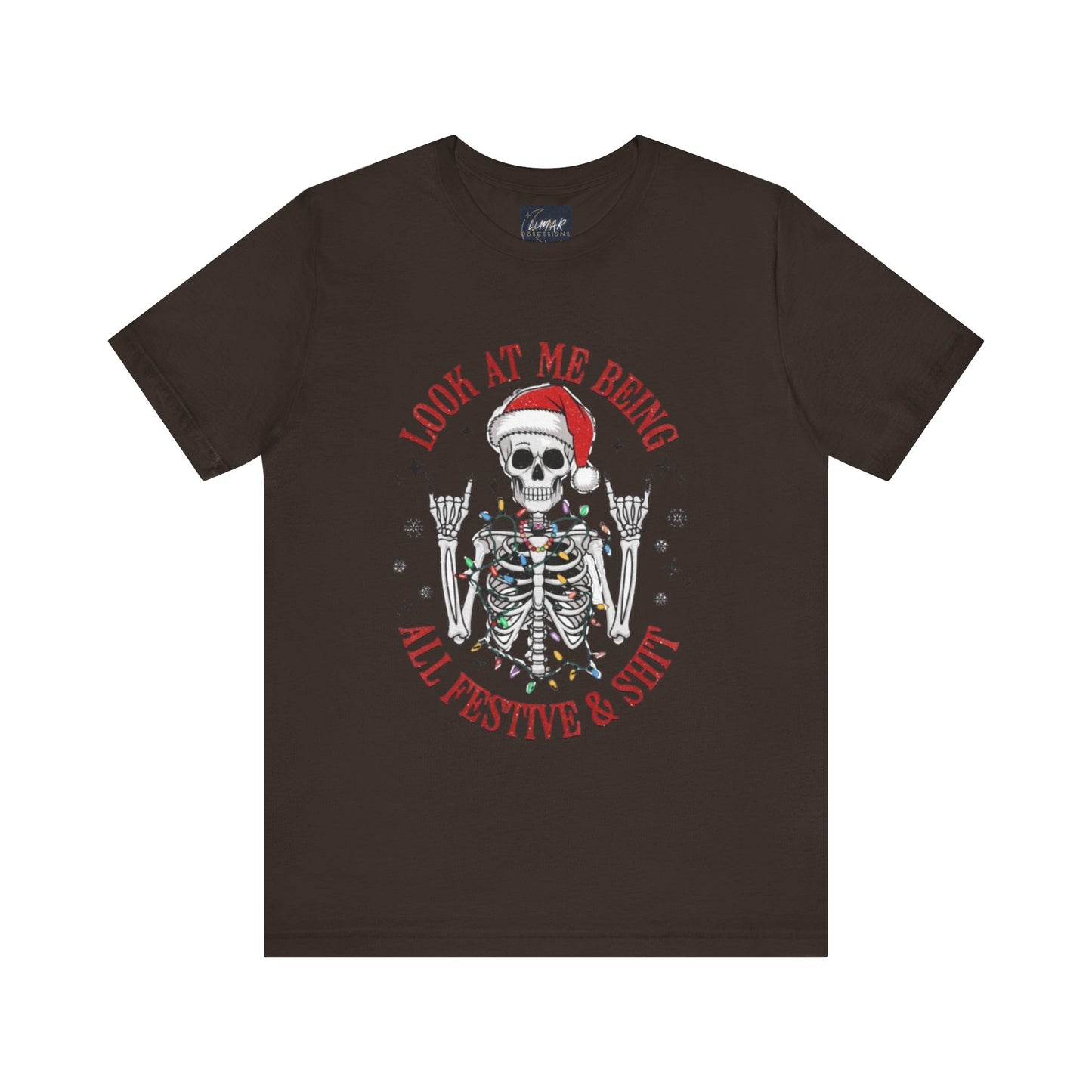 Festive Skeleton Tee - Unisex Jersey Short Sleeve T-Shirt