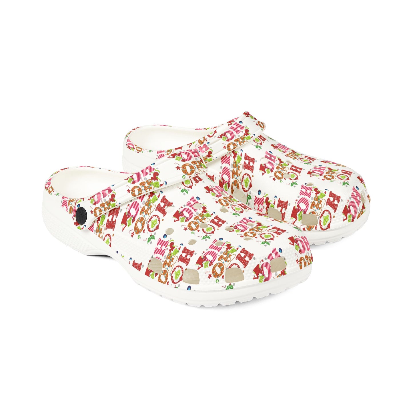 Grinch- HoHoHo Christmas Foam Rubber Shoes, Holiday Footwear, Fun Crocs