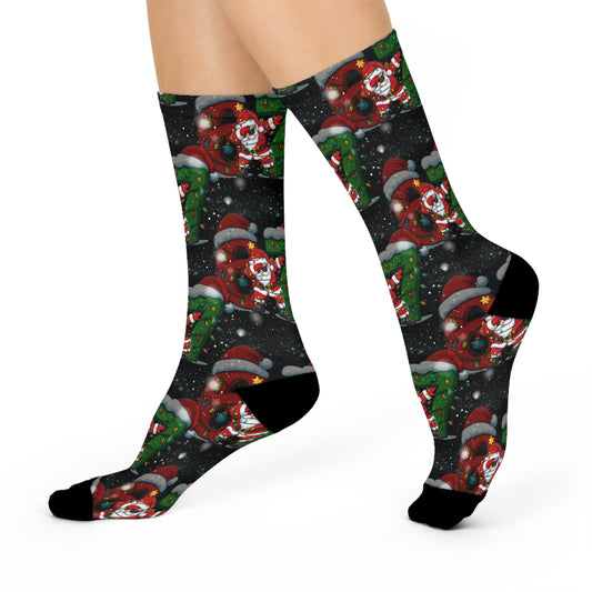 Christmas Six Seven 6 7 Crew Socks β Cute Santa 6 7 Holiday Cushioned Socks