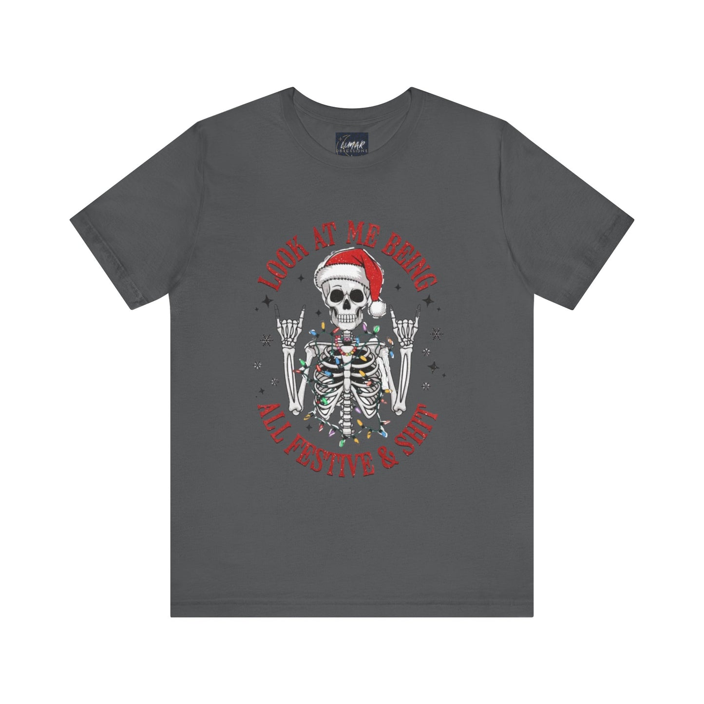 Festive Skeleton Tee - Unisex Jersey Short Sleeve T-Shirt