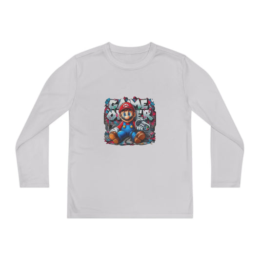 "Game Over" Graphic Youth Long Sleeve Gamer Character Tee
