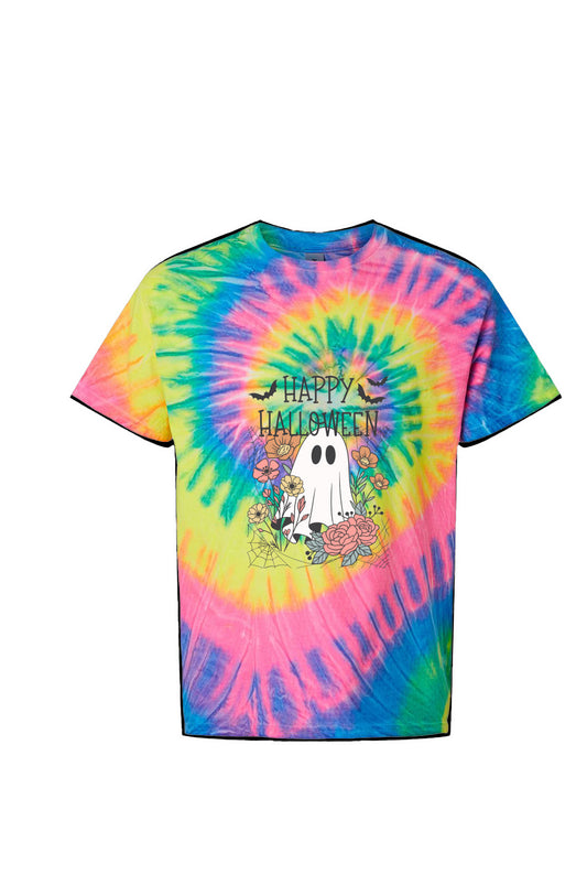 Happy Halloween- Multi-Color Spiral Tie-Dyed T-Shirt