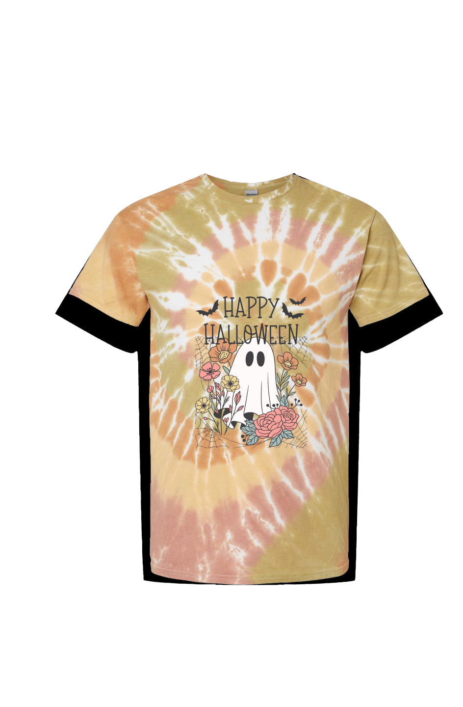 Happy Halloween- Multi-Color Spiral Tie-Dyed T-Shirt