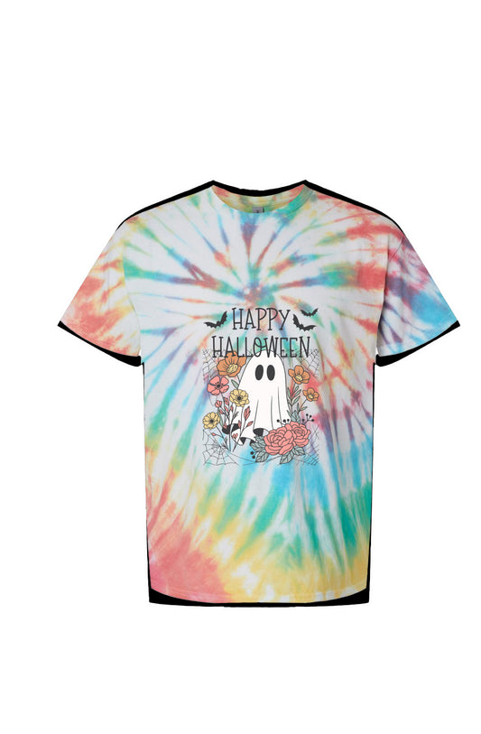 Happy Halloween- Multi-Color Spiral Tie-Dyed T-Shirt