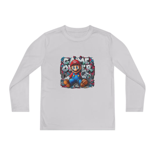 "Game Over" Graphic Youth Long Sleeve Gamer Character Tee