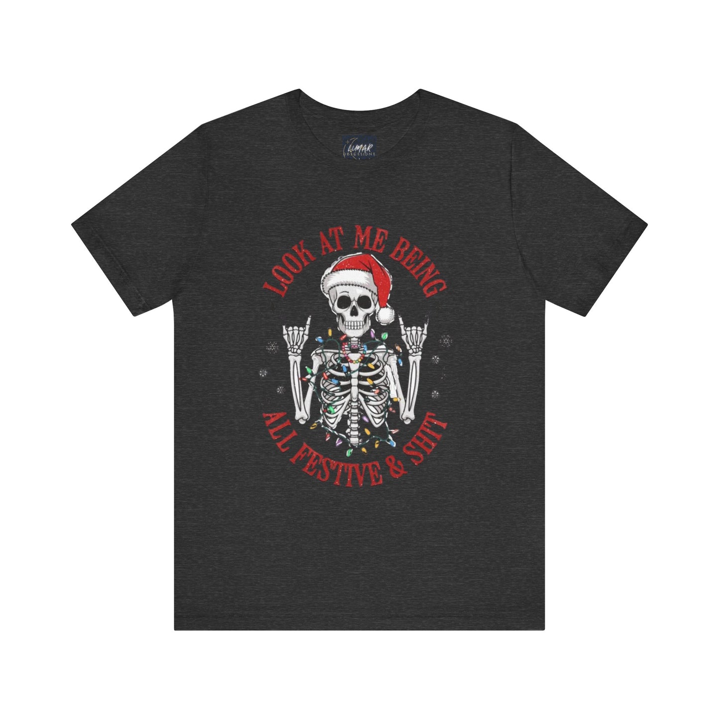 Festive Skeleton Tee - Unisex Jersey Short Sleeve T-Shirt