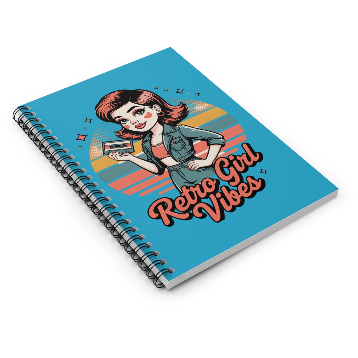 Retro Girl Vibes Spiral Notebook