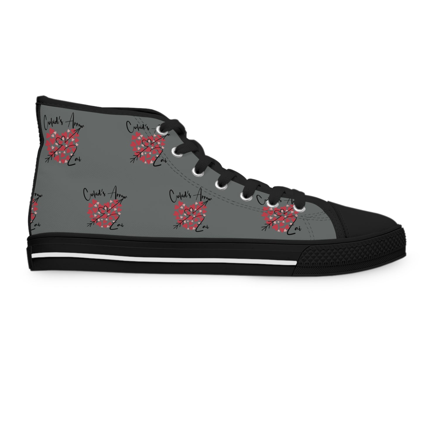 Cupid's Arrow- High Top Sneakers - Heart Design, Trendy Women's Footwear,