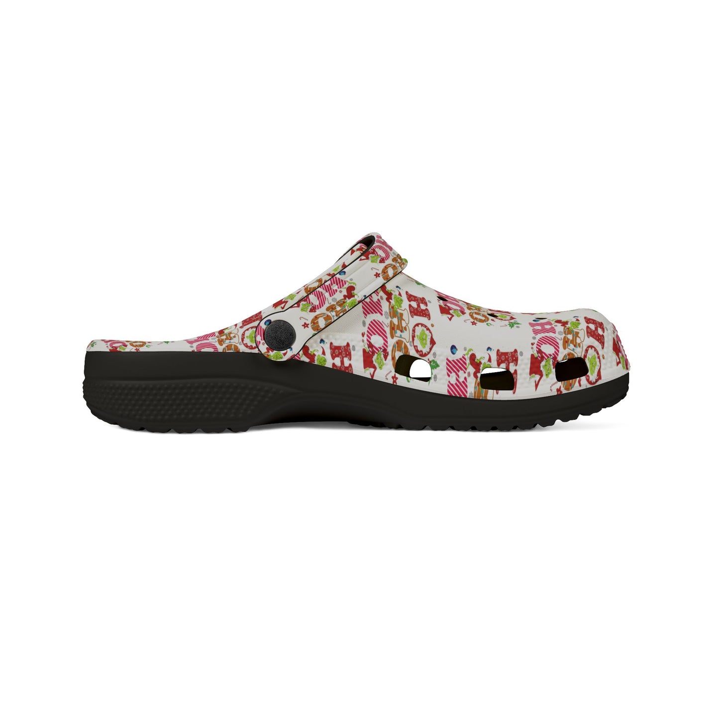 Grinch- HoHoHo Christmas Foam Rubber Shoes, Holiday Footwear, Fun Crocs