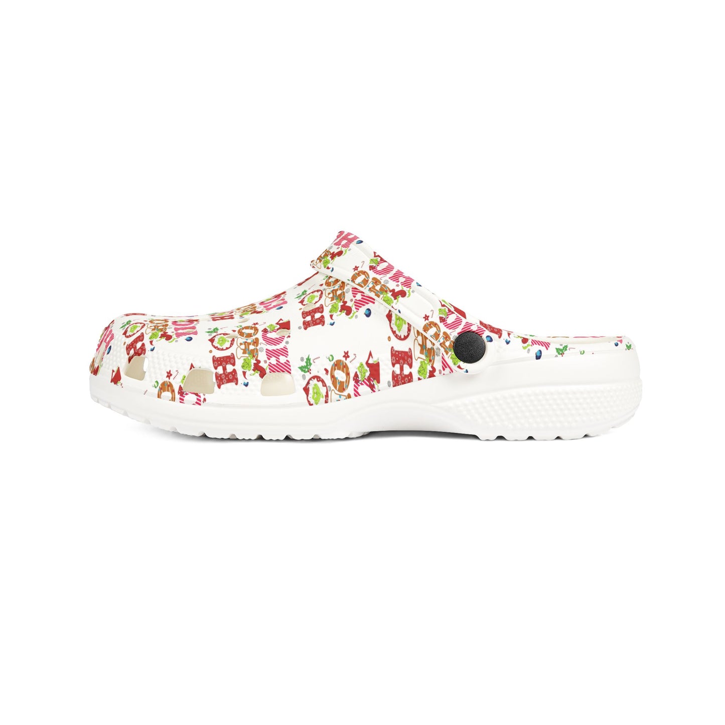 Grinch- HoHoHo Christmas Foam Rubber Shoes, Holiday Footwear, Fun Crocs
