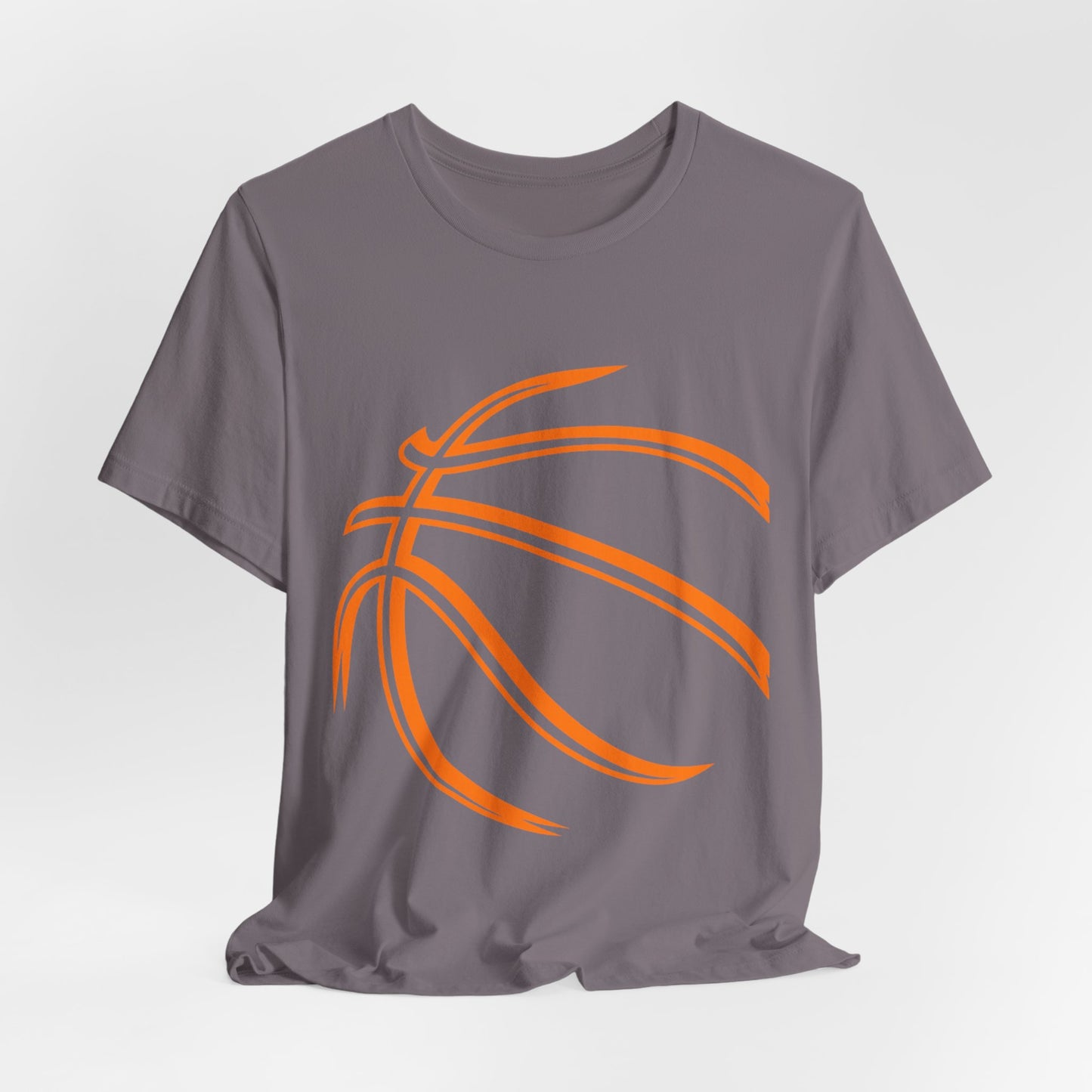 Basketball Line Art Tee — Orange Outline Basketball T-Shirt