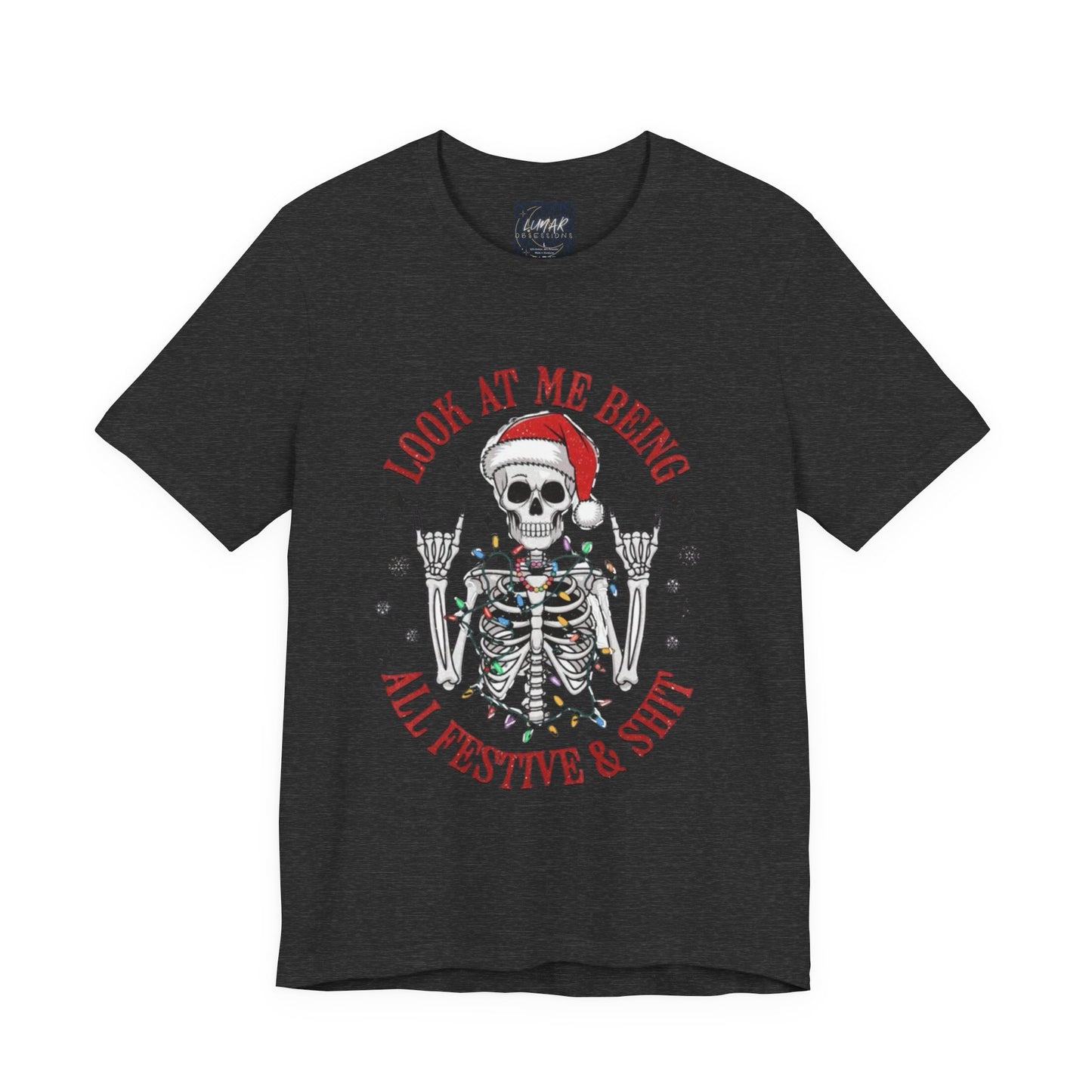 Festive Skeleton Tee - Unisex Jersey Short Sleeve T-Shirt