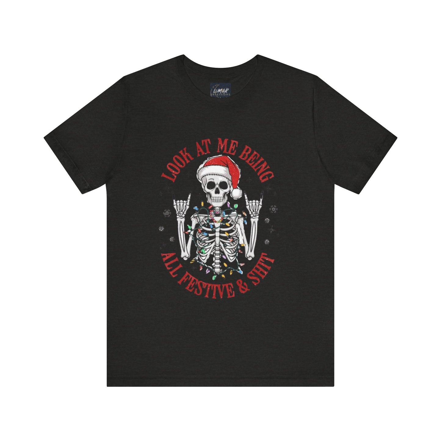 Festive Skeleton Tee - Unisex Jersey Short Sleeve T-Shirt