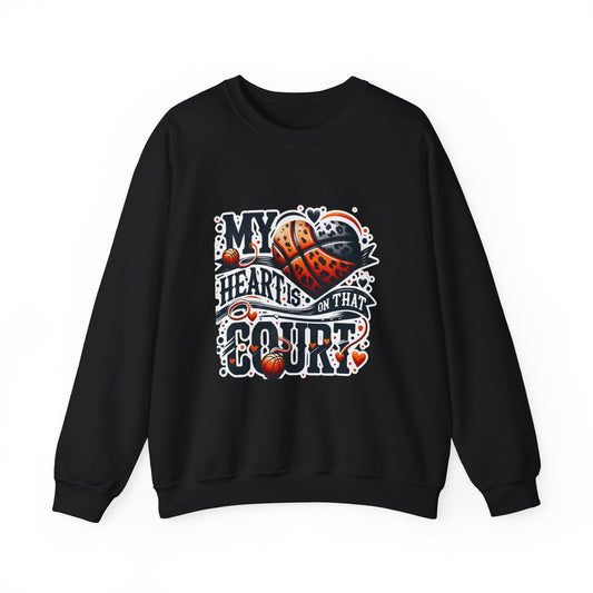 My heart is on that court - π©· Crewneck Sweatshirt