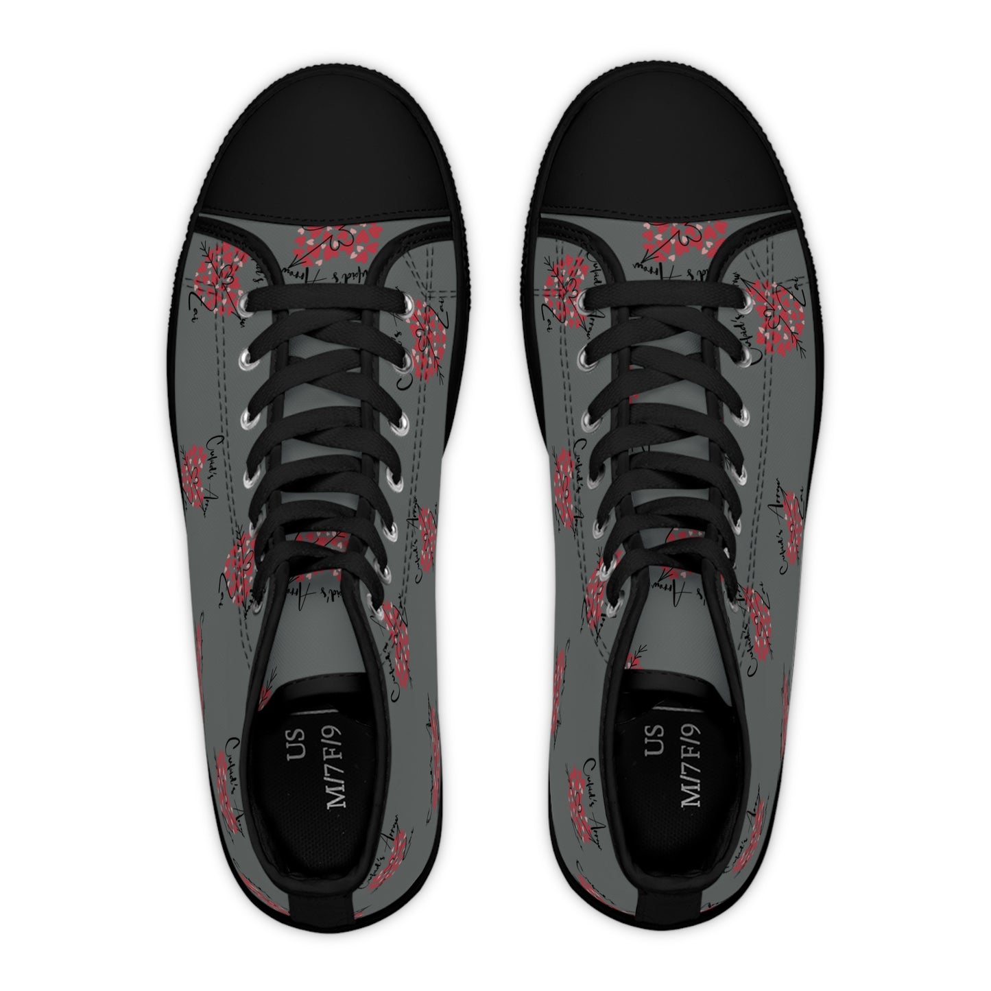 Cupid's Arrow- High Top Sneakers - Heart Design, Trendy Women's Footwear,